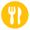 Yellow Knife and Fork Icon